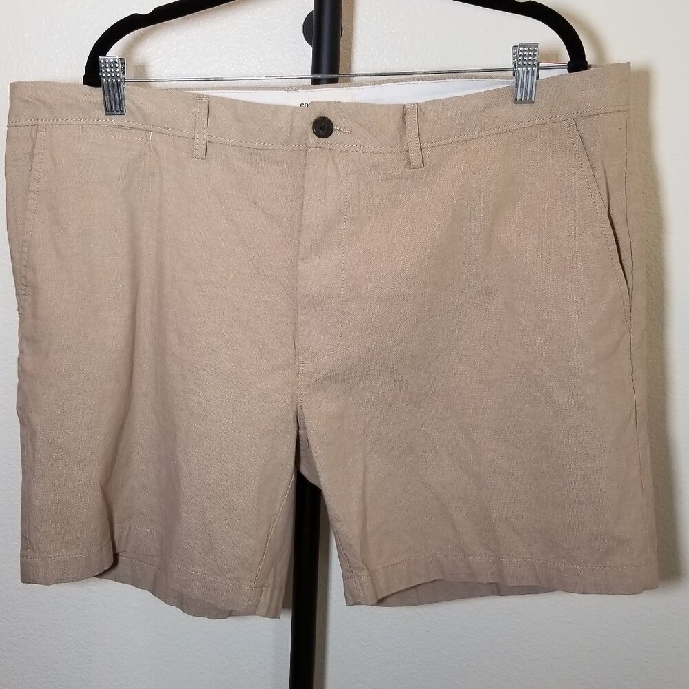 Goodthreads Mens Size 40 Tan Flat Front Chino Shorts Preppy Retro Travel NWT